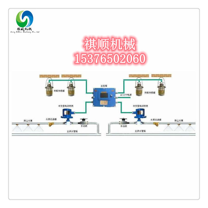 矿用自动洒水喷雾大巷红外人过停喷洒水